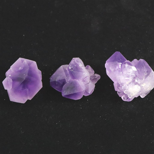 マダガスカル産アメジスト エレスチャル 原石 3個セット 42.8g #70637