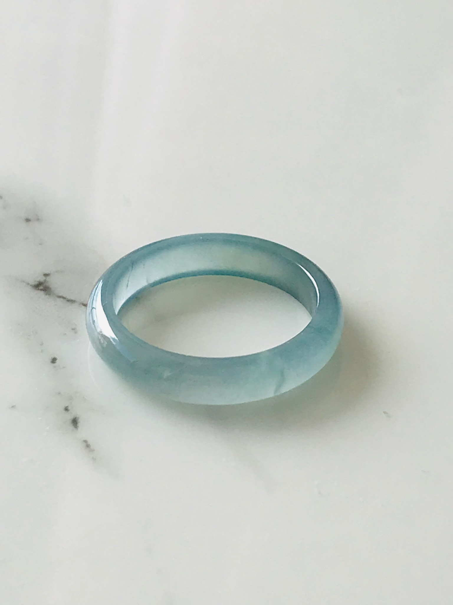 [R50-0029］ ジェイド　JADE ヒスイ　本翡翠　くりぬき　リング　天然石　一点物　グアテマラ産　9号