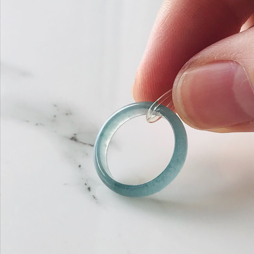 【めっちゃ変わる】 R15-029］ ジェイドJADE ヒスイ本翡翠くりぬきリング7号 アクセサリー
