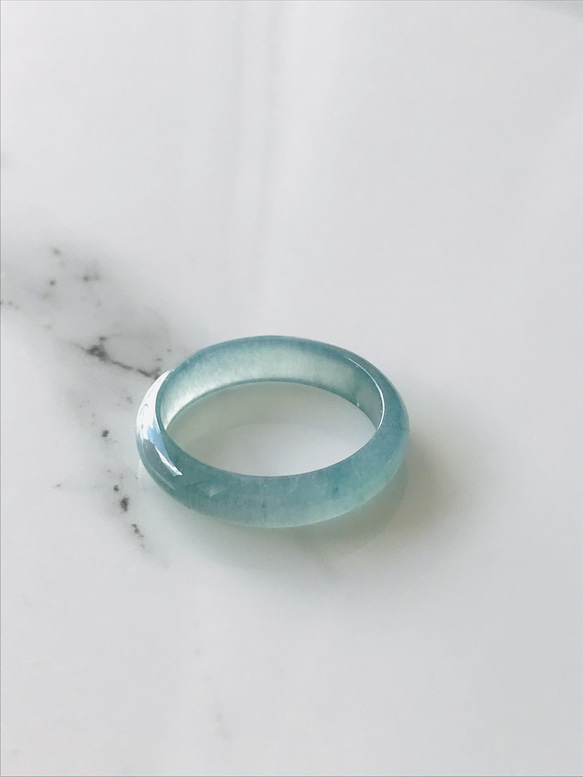 注目 R15-029］ ジェイドJADE ヒスイ本翡翠くりぬきリング7号 アクセサリー
