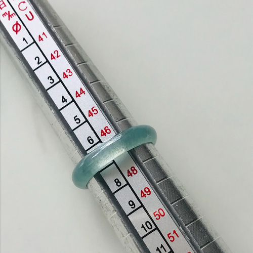 R15-029］ ジェイドJADE ヒスイ本翡翠くりぬきリング7号