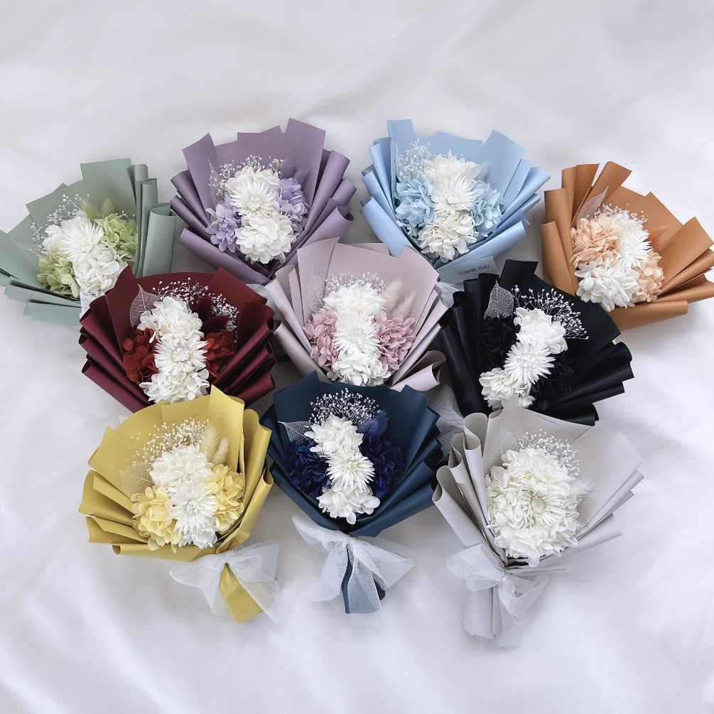 * vintage flower ❀ 布花 お花のブーケ 二束 set standard_bouquet_orange_008_00