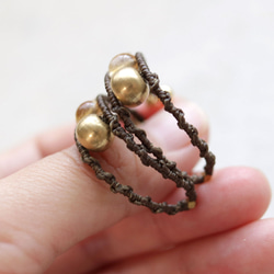 エキゾチックフープシトリン天然石マクラメピアスmacp119エスニックアジアンエキゾチックなアレルギーフリーピアス 5枚目の画像