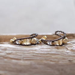 エキゾチックフープシトリン天然石マクラメピアスmacp119エスニックアジアンエキゾチックなアレルギーフリーピアス 8枚目の画像