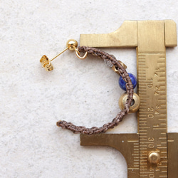 エキゾチックフープラピスラズリ天然石マクラメピアスmacp120エスニックアジアンエキゾチックなアレルギーフリー 7枚目の画像