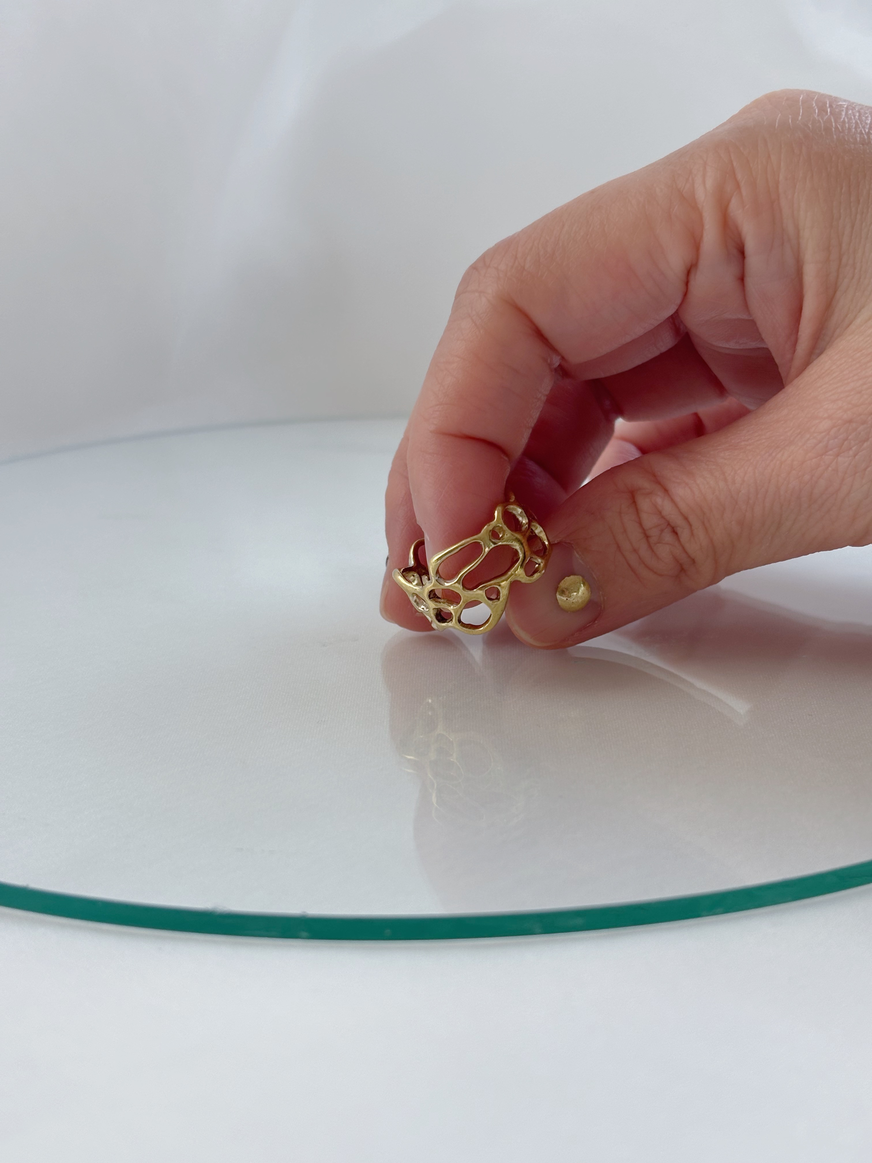 真鍮リング　“みなも”  13号