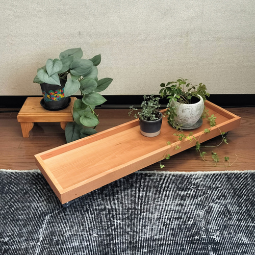 キャスター付き観葉植物ラック 飾り台 マルチテーブル 一輪挿し・花瓶