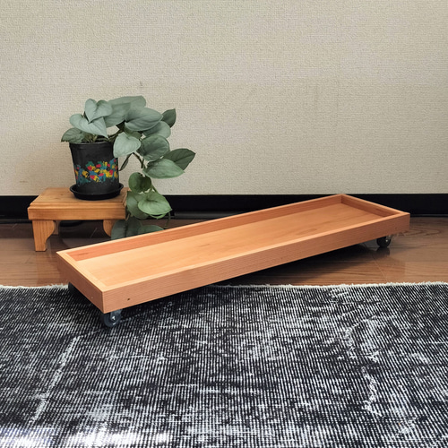 キャスター付き観葉植物ラック 飾り台 マルチテーブル 一輪挿し・花瓶