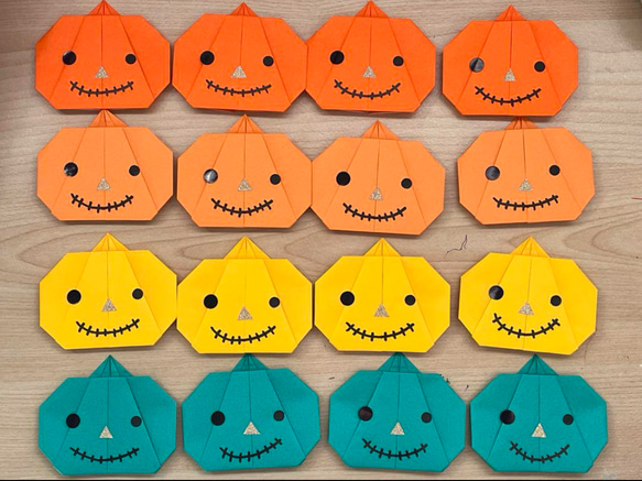 折り紙 現品 かぼちゃマンのハロウィン 壁面リース