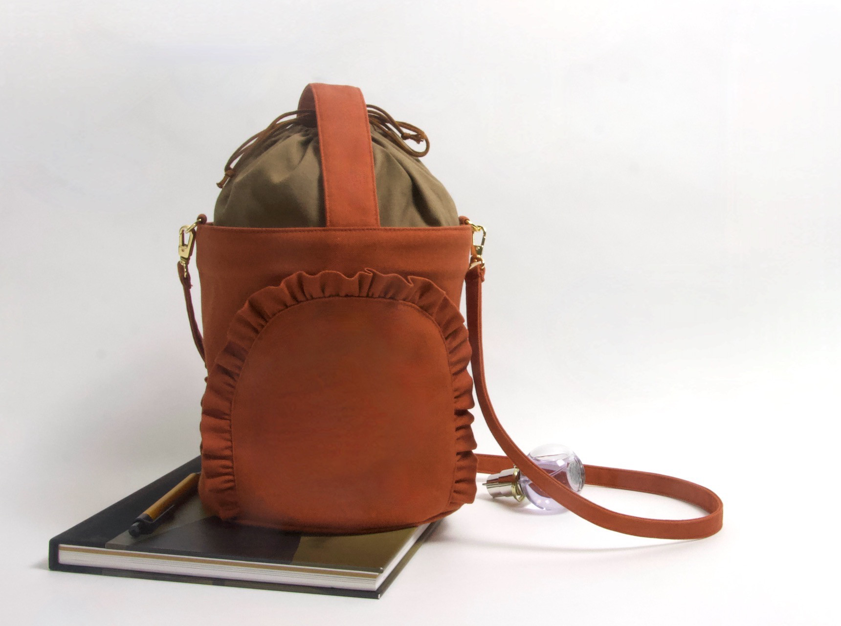 New フリルバケットバッグ テラコッタ