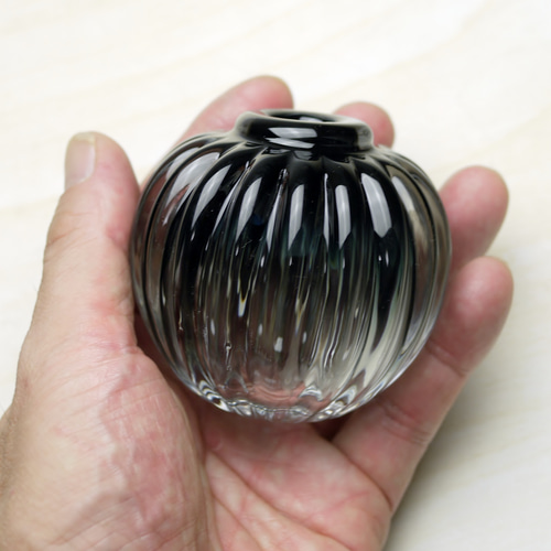 丸モール一輪挿し（黒） 一輪挿し・花瓶・花器 創作ガラス寺田 通販