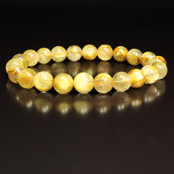 キャッツアイ効果 タイガータイチンルチルクォーツ 11.5mm