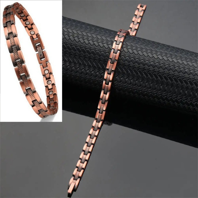 ハンドメイド 手作り血行促進 疲労回復 痛みの軽減 免疫力向上 関節炎 純銅磁気ブレスレット  電磁波対策 SSP069