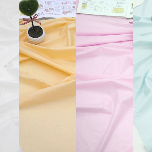 韓国製 60番手 ワイド幅 無地 全4色 生地 コットン100％ 60s Solid 150  