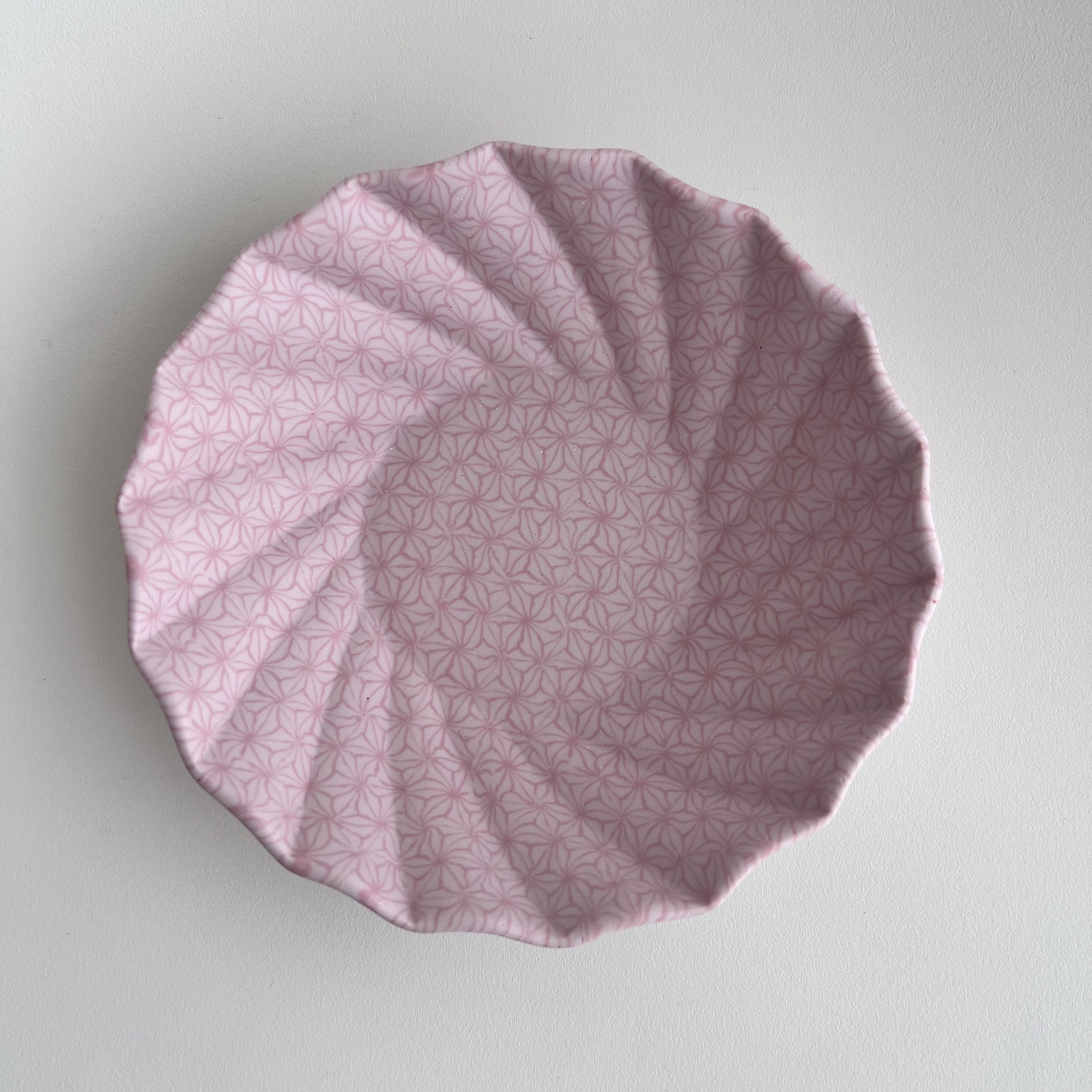 中皿＊練り込み＊麻の葉模様