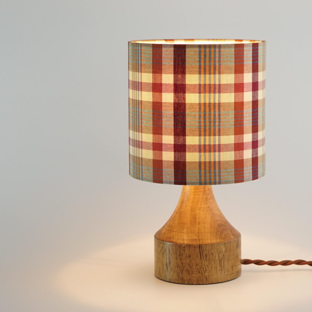 ◆HappyLamp◆Sサイズ/ヴィンテージチェック/レッド/スタンドランプ