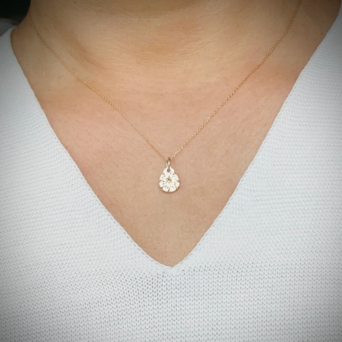 K10 ドロップ（しずく型）彫金プチネックレス ネックレス