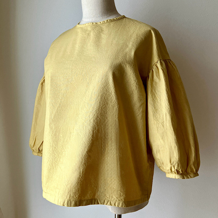 草木染めオーガニックコットン-リラブラウス＊辛子色