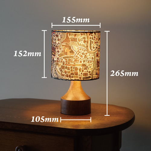 ◇テーブルランプS/レトロ調チェック/ヴィンテージブラウン/色がきれい