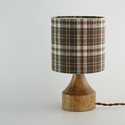 ◇テーブルランプS/レトロ調チェック/ヴィンテージブラウン/色がきれい