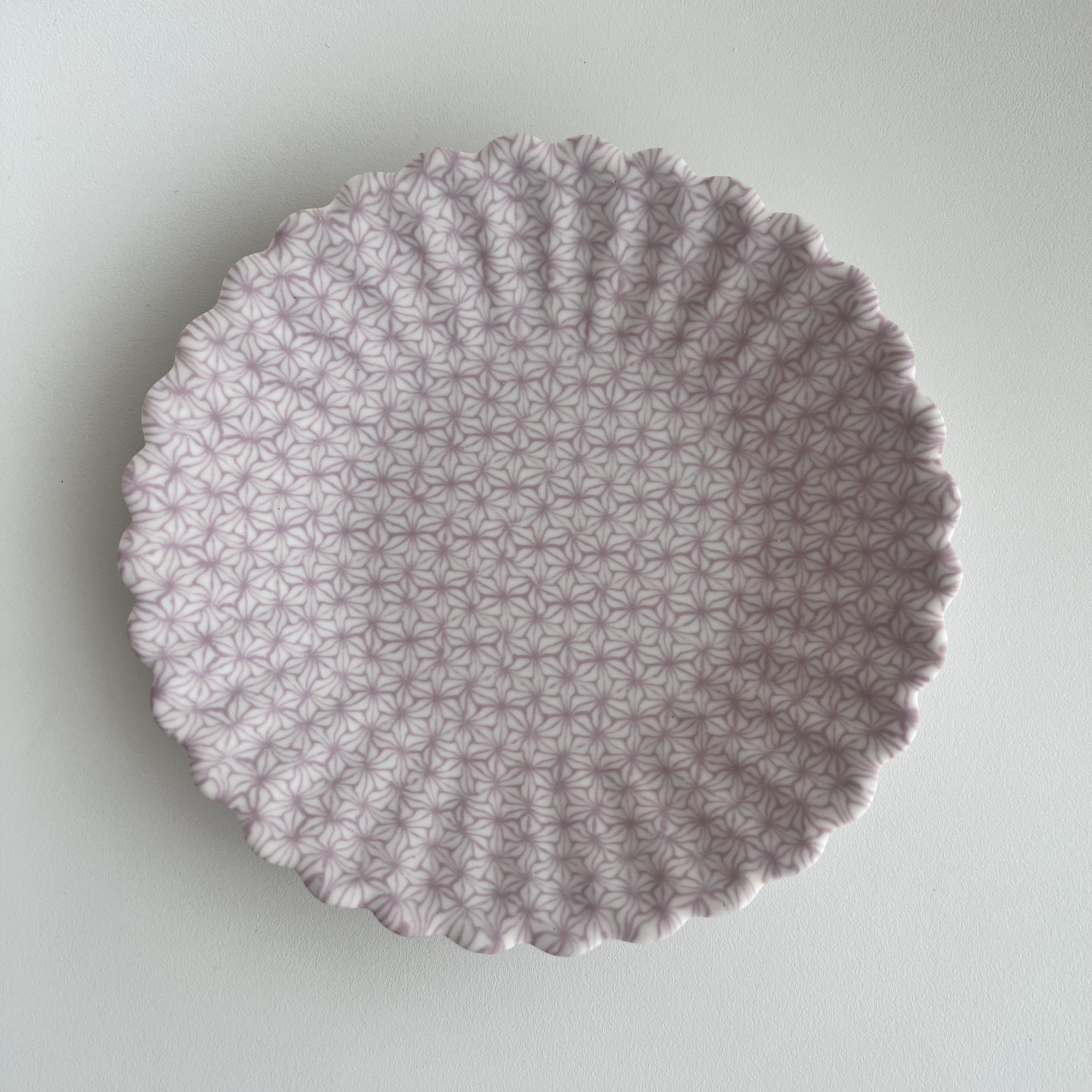 中皿＊練り込み＊麻の葉模様