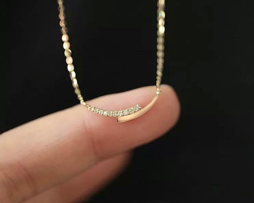 横長バーネックレス シルバー925 18k ゴールド ネックレス