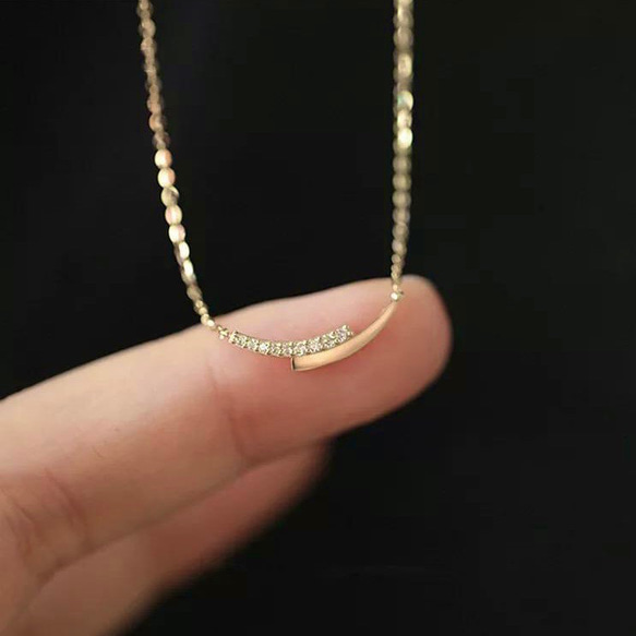 横長バーネックレス シルバー925 18k ゴールド ネックレス