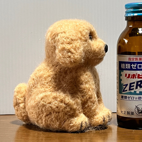 フェルト製犬の置物 約15cm ベージュ 【公式通販】