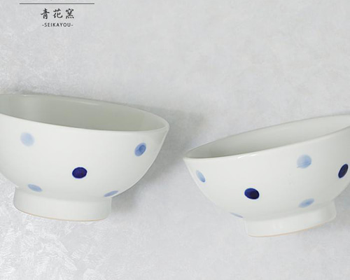 京都陶葊の手描き花柄の陶器茶碗2個セット img4.jpg