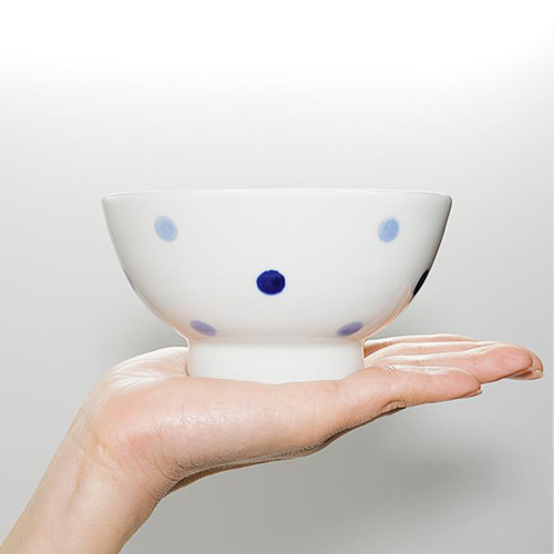 砥部焼 おしゃれ 「夫婦茶碗 水玉」ドット ペア かわいい 飯碗