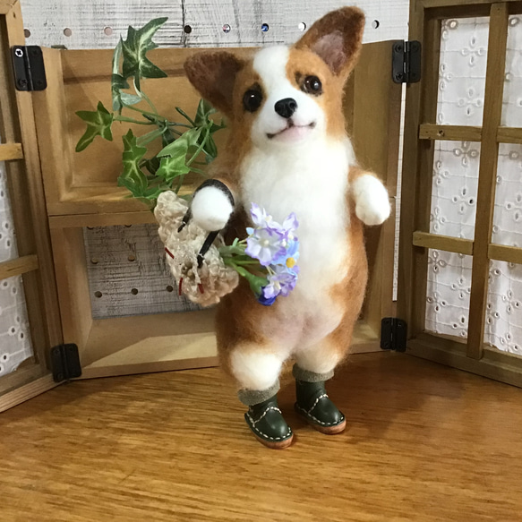 お買い物コーギー❣️ 羊毛フェルト コーギー大好きママ 通販｜Creema 