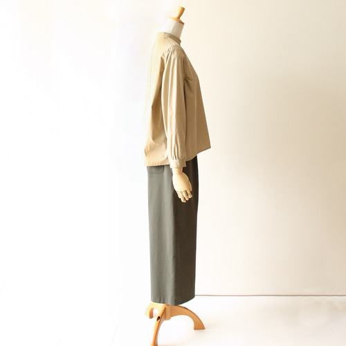 c_o_c_o_r_o 秋から～ フロントタック/ワイドパンツ通年（オリーブ  