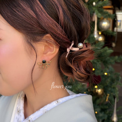 5日以内発送◎big マットフラワーのシンプルピアス/イヤリング*和装*白