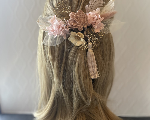 ハンドメイド　チーベア　アンティークピンクモヘア　専用ご予約です。 モーブピンクのふさふさモヘア製♡アンティークレースの襟を付け