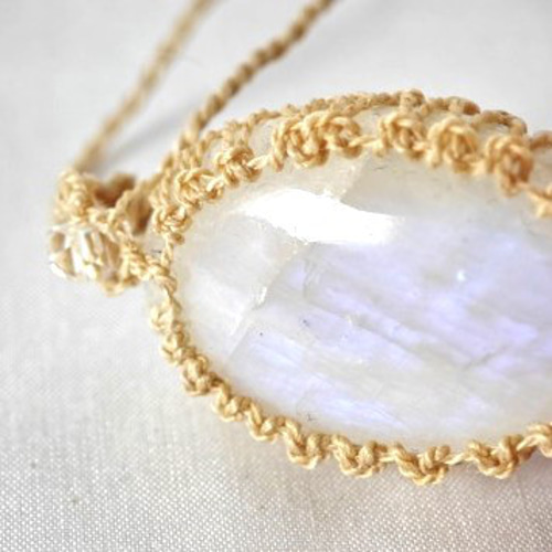 #1929 ♡サーペンティン&ムーンストーン天然石♡マクラメネックレス 1929 ♡サーペンティン&ムーンストーン天然石♡マクラメネックレス