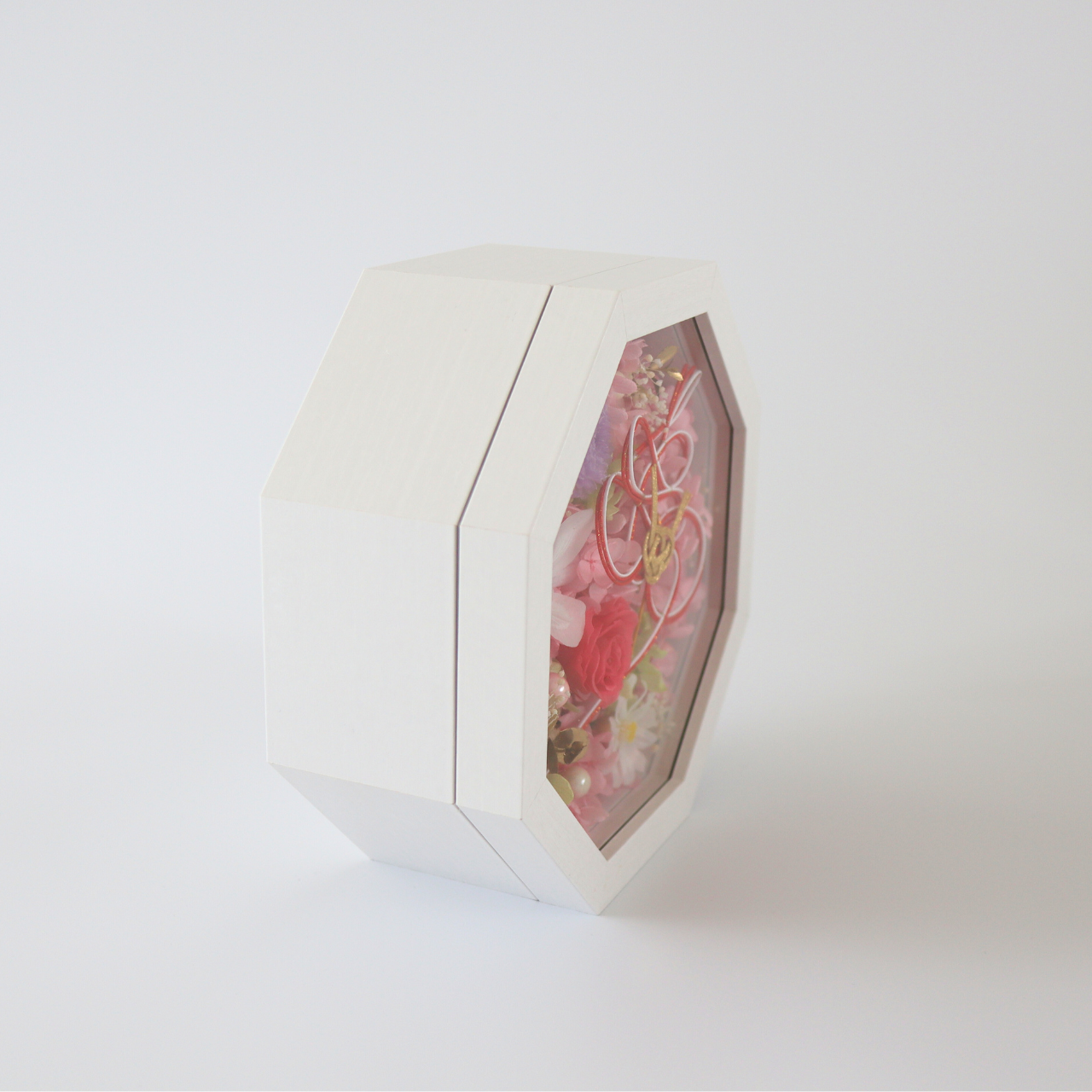 和装の結婚式にはコレ！両親贈呈ギフト、引出物にオススメ！『寿』の水引が印象的な華やかプリザーブドフラワーギフト　結婚祝