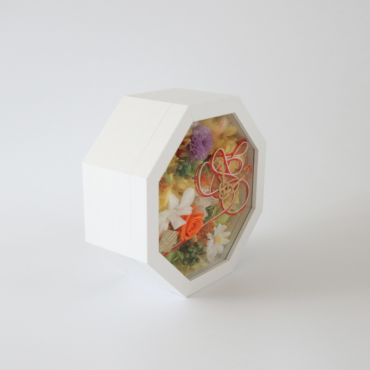 和装の結婚式にはコレ！両親贈呈ギフト、引出物にオススメ！『寿』の水引が印象的な華やかプリザーブドフラワーギフト　結婚祝