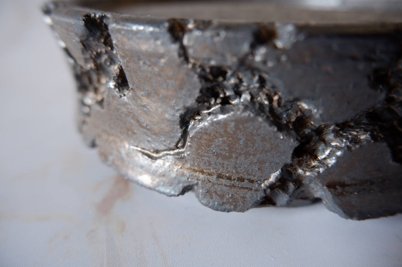 5号黒金彩鉢台569　塊根植物　多肉植物　盆栽　植木鉢　作家鉢　鉢皿　沖縄 2枚目の画像