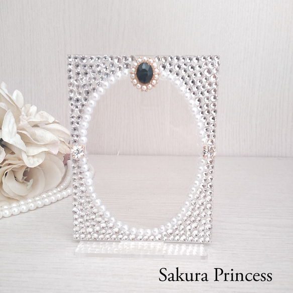 推しディスプレイ☆デコレーションフォトフレームスタンド☆ブラックパール 1枚目の画像