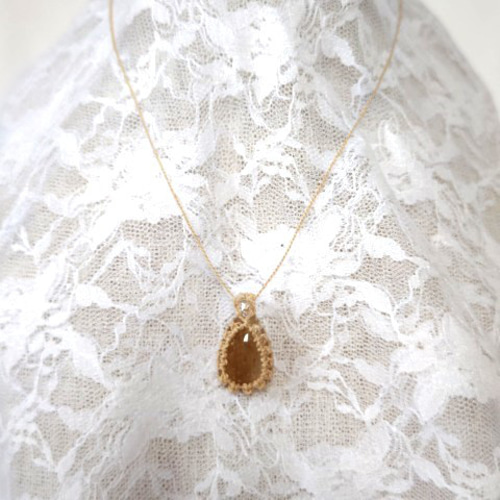 ルチルクォーツ×水晶 精麻マクラメペンダント ネックレス より紐