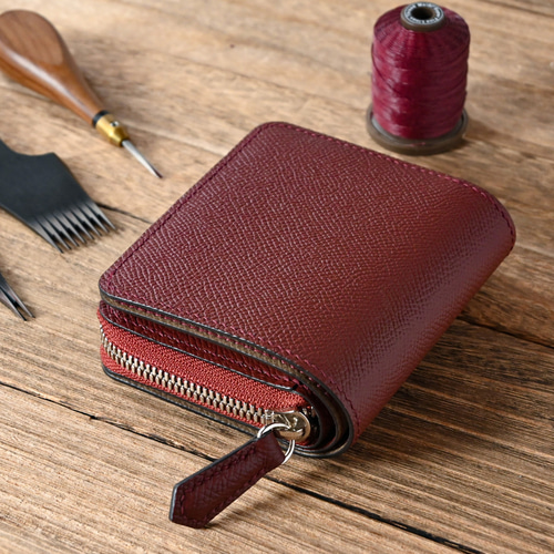 ラウンドジップ　二つ折　革財布　レザーウォレット　ハンドメイド 楽天市場】ラウンドジップウォレット IDシリーズ ダブルカットラウンド