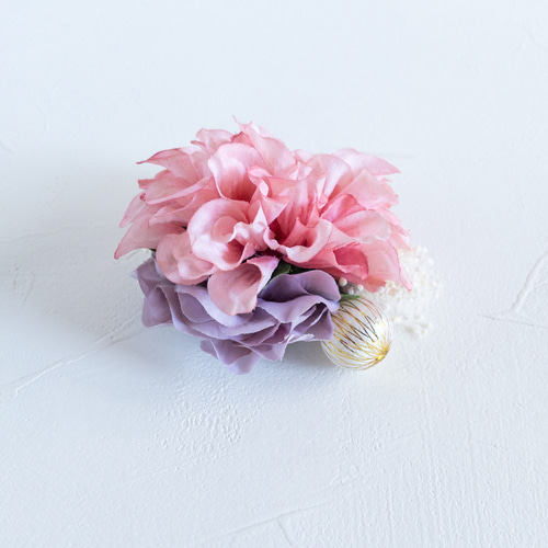 七五三 髪飾り 3歳 7歳 ダリア 髪かざり 浴衣 夏祭り 753 袴 ピンク