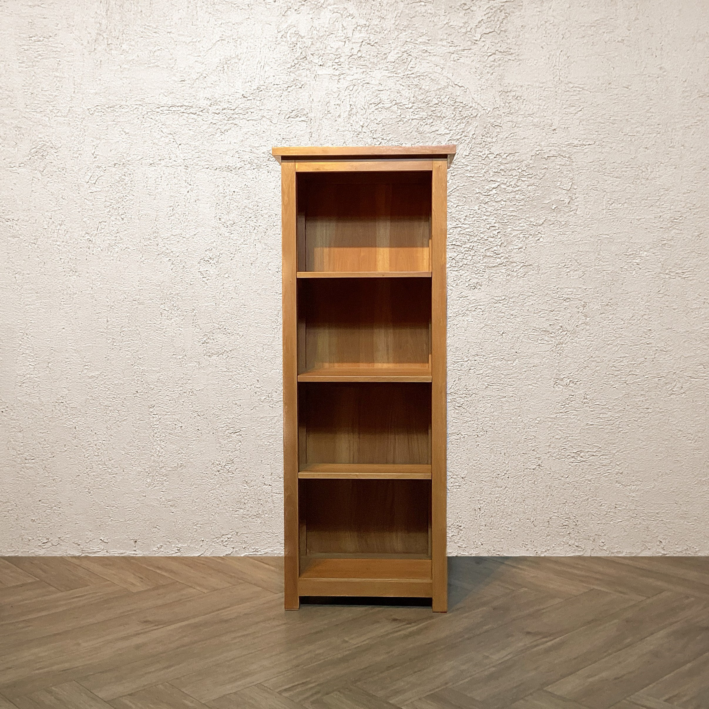 【期間限定10％OFF!!】マホガニー無垢材 シェルフラック 収納棚 本棚 ４段棚 ナチュラル色 she139