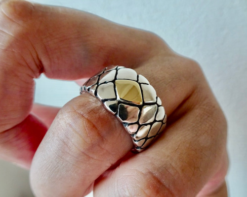 仁尾彫金『１つ鱗k18、平打パイソンリング』ハンドメイド318 65f471e40626f14b0595060ae5a91d