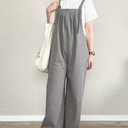 大人のためのサロペットパンツ（グレー　コットンツイル） 14枚目の画像