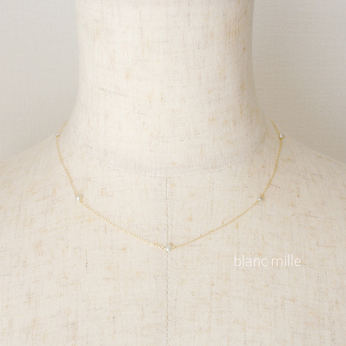 No.1967○*アコヤ芥子パール K18ステーションネックレス○*18金