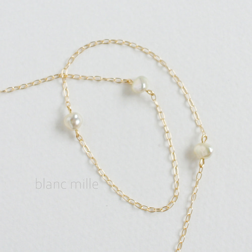 No.1967○*アコヤ芥子パール K18ステーションネックレス○*18金