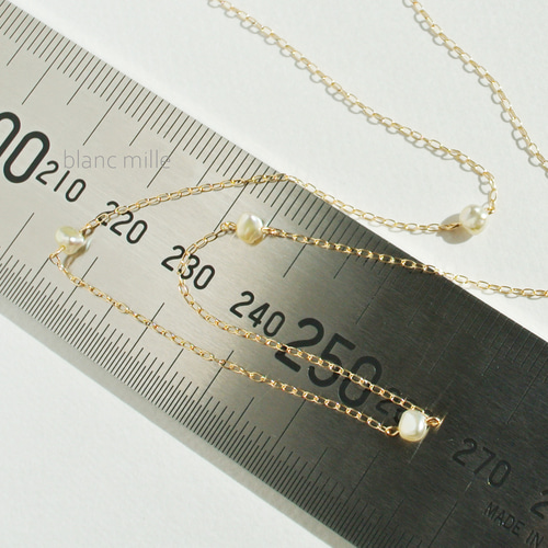 No.1967○*アコヤ芥子パール K18ステーションネックレス○*18金