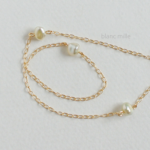 No.1967○*アコヤ芥子パール K18ステーションネックレス○*18金