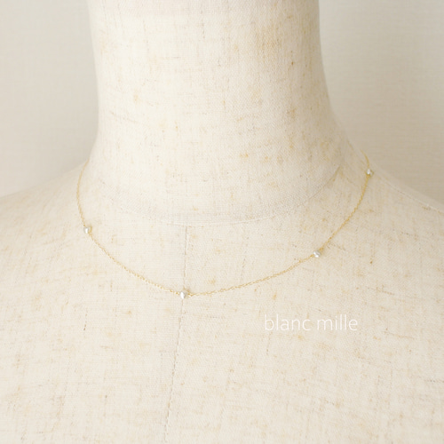 No.1967○*アコヤ芥子パール K18ステーションネックレス○*18金